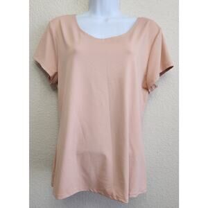Ruby Rd. Salmon Pink Short Cap Sleeves Top Large Lightweight Soft Stretchy